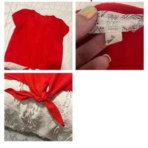 Pink Rose Scarlet Tie-Front Top